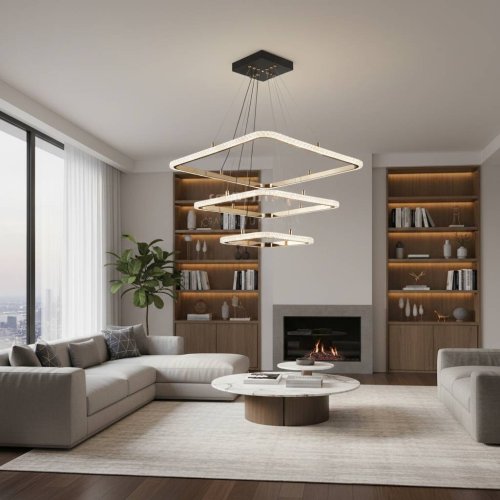 Люстра світлодіодна Sirius 9709/3 BK+FG 156W LED з пультом+димер